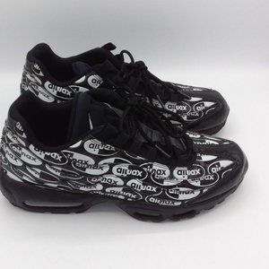 NIKE Air Max 95 Premium Black & White "All over Logo" Men's Size 9.5